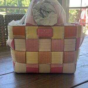 Brand new Kate Spade basket woven pebbled leather bag
